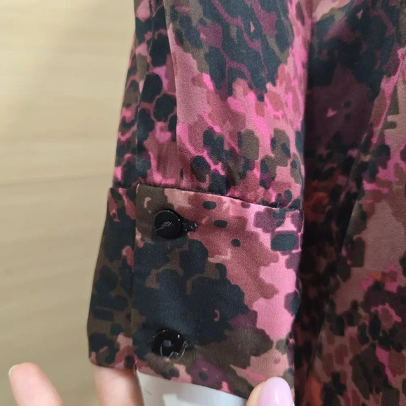 Zara TRF Collection Red Wrap Dress Long sleeve Snake Print Mini Satin Size Small - Picture 7 of 11